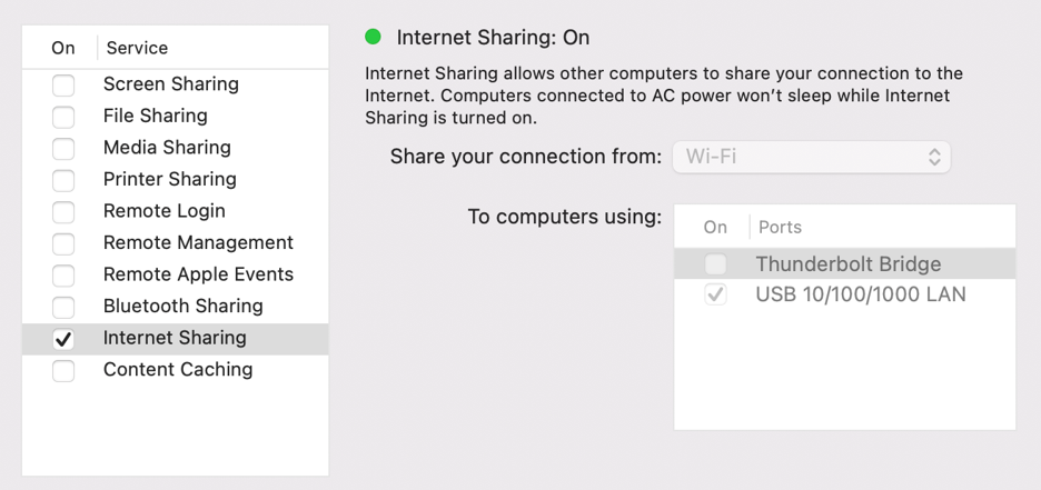 Share wireless port to LAN